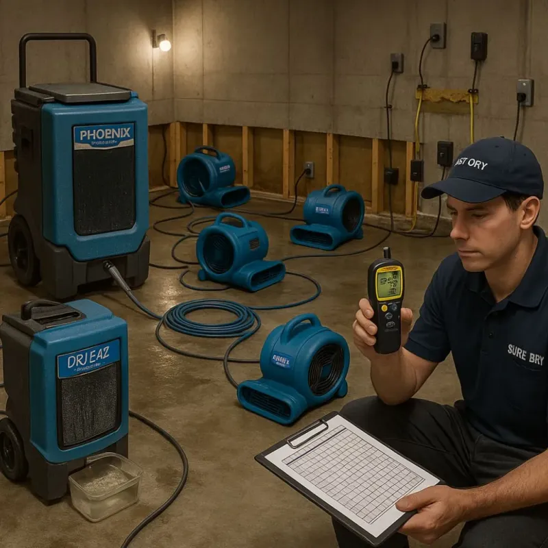 Structural Drying and Dehumidification process in Kirkwood, MO